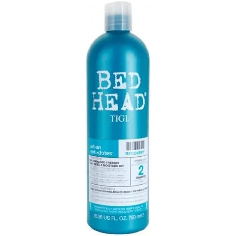 Bed Head by TIGI 750ml Recovery Shampoo - XXL Salon Professional Deep Moisturising Shampoo for Dry Damaged Hair, Cleansing Wash to Repair and Hydrate, Sulphate Free Hair Care for Men and Women