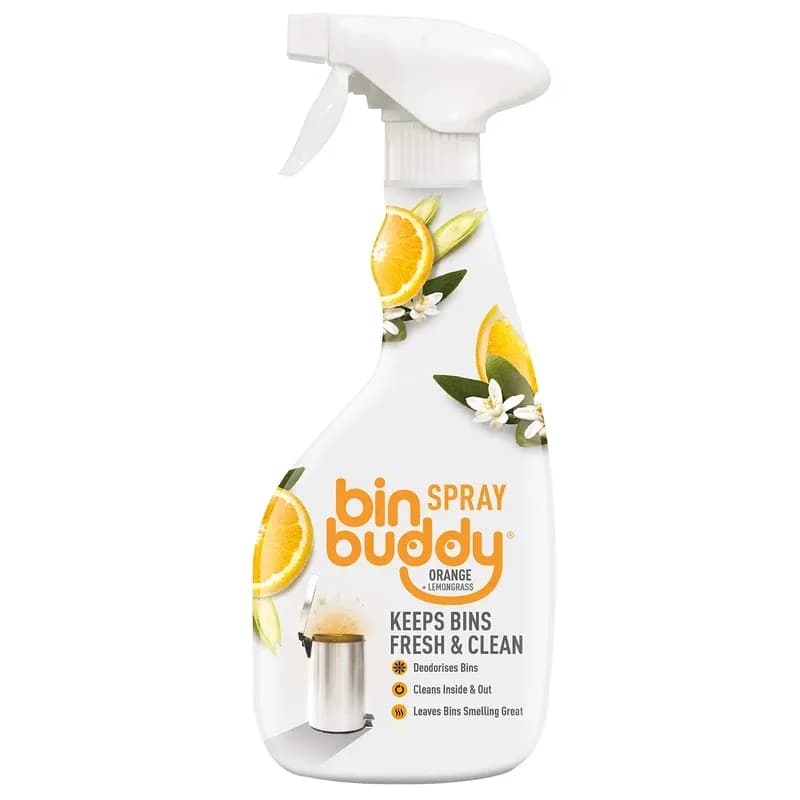 Bin Buddy Bin Freshening Orange & Lemon Grass Spray, 500ml, Kills Germs, Leaves Your Bin Smelling Great, Suitable for Indoor Kitchen, Bathroom and Food Waste Bins and Outdoor Wheelie Bins