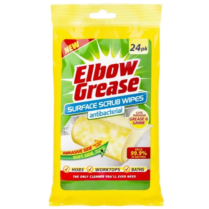 Elbow Grease Surface Kitchen Bathroom Scrub Wipes 72