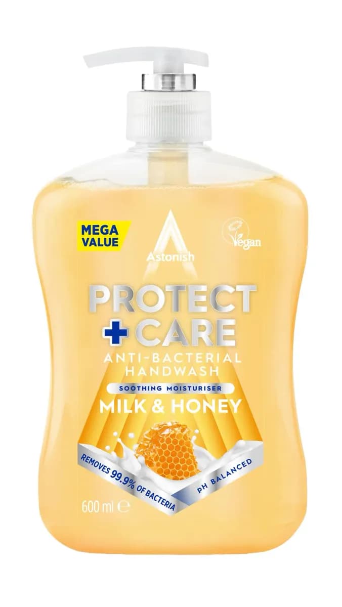 Astonish Protect and Care Kind to Skin Moisturising Anti-Bacterial Hand Wash Soap 600ml